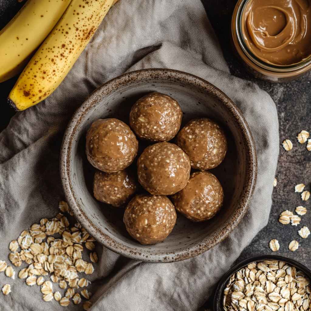 Banana peanut butter protein balls – high protein no-bake snack