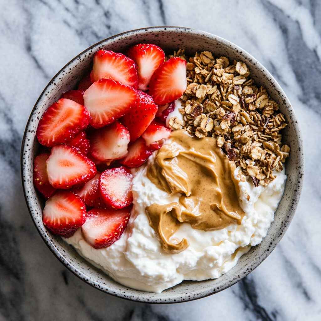 cottage cheese dessert with fruit and granola
