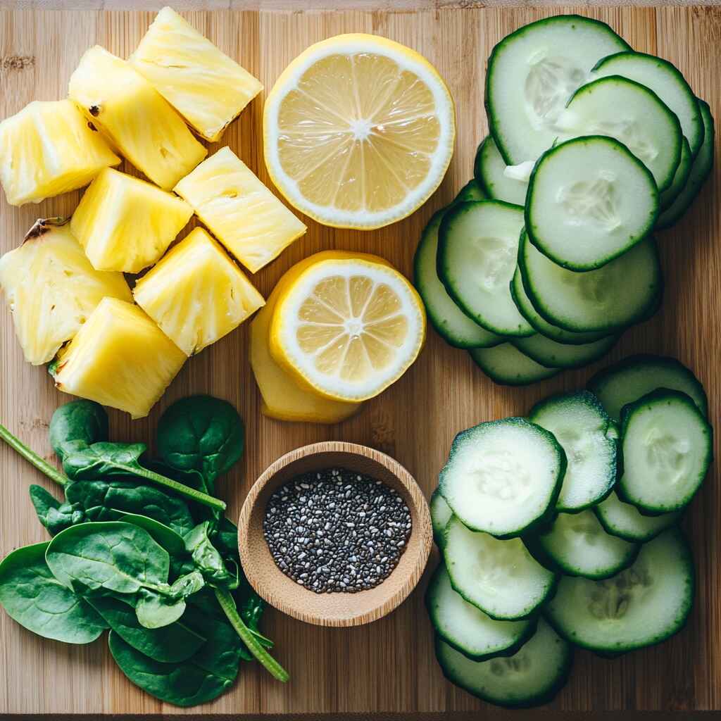 detox smoothie ingredients laid out