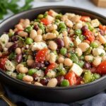 High protein bean salad with vegetables