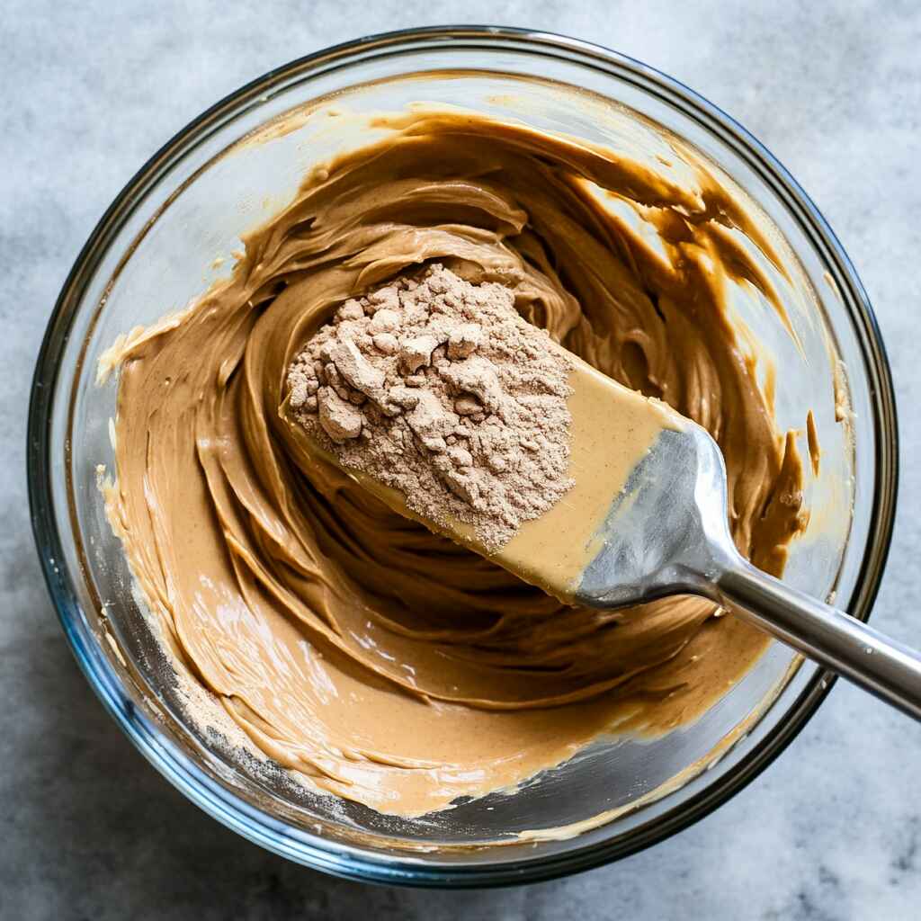 Mixing base for high-protein peanut butter cookie dough