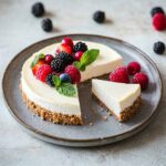No-bake high-protein cheesecake with berries