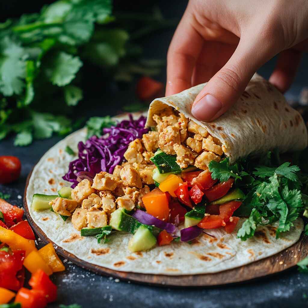 vegan tempeh wrap meal prep no cook