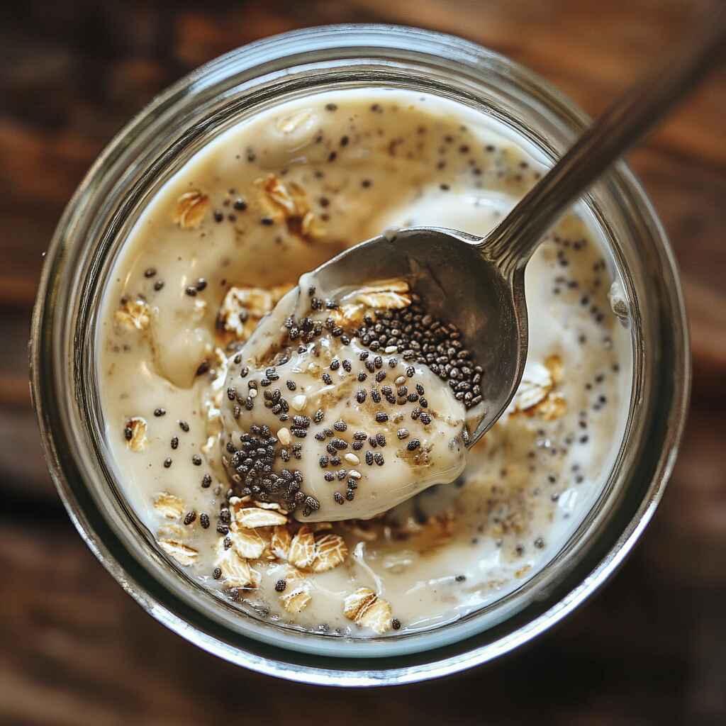 Mixing protein oats in a jar