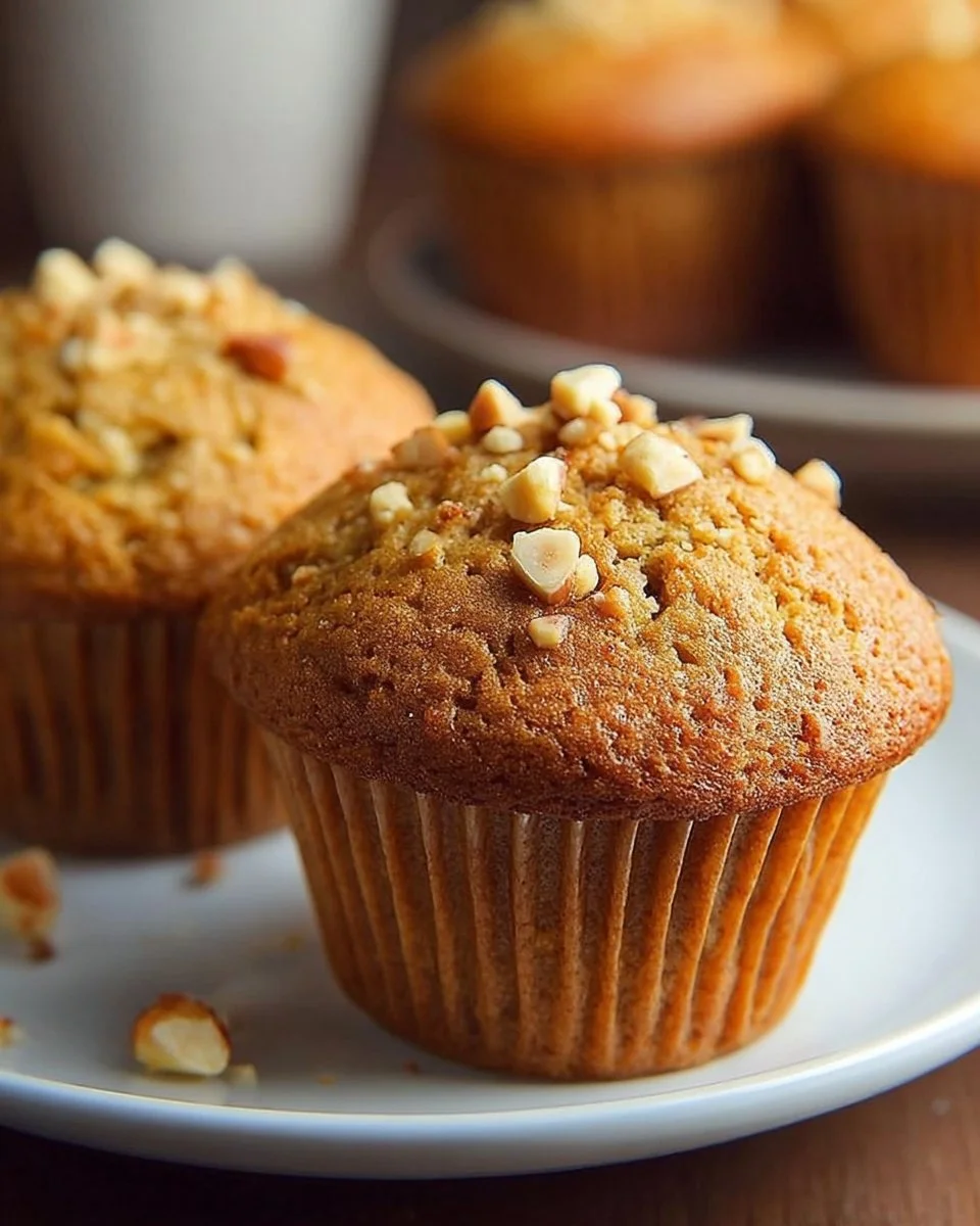 Freshly baked banana muffins on a cooling rack