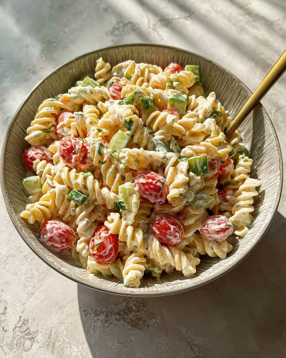 Creamy Pasta Salad Bliss – Your Go-To Summer Side Dish!