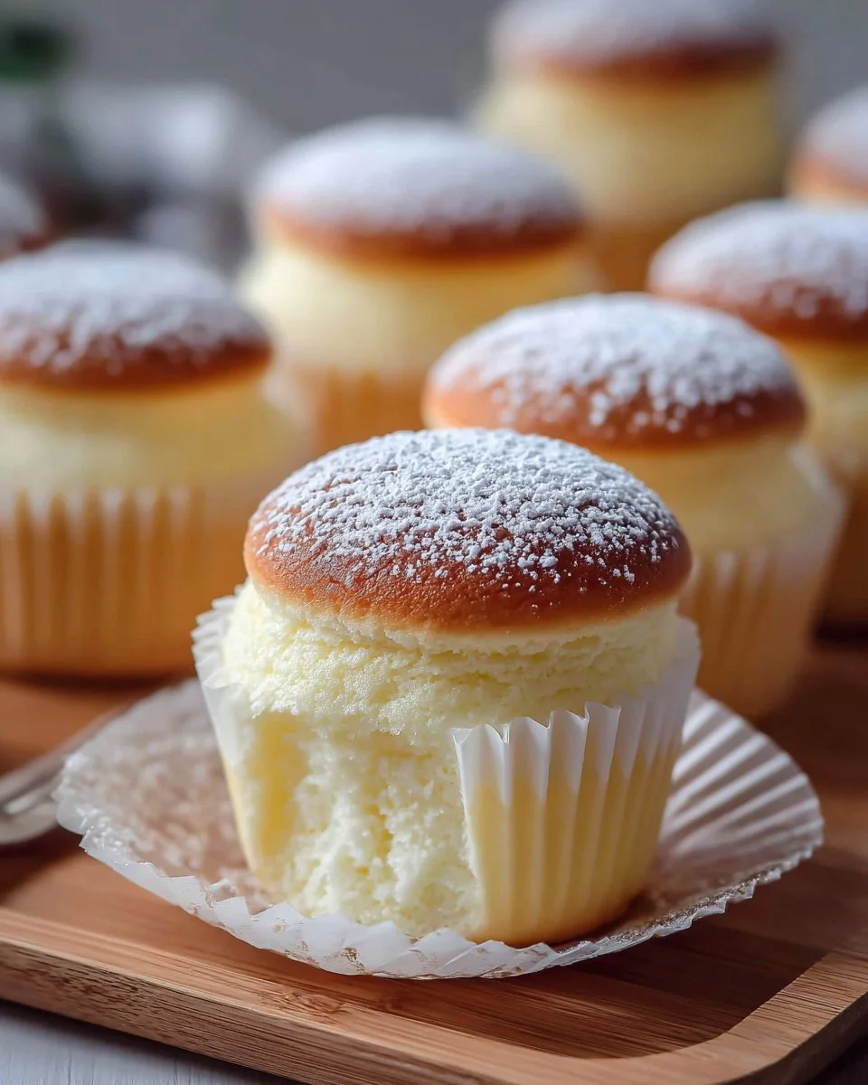 Fluffy Japanese Cotton Cheesecake Cupcakes