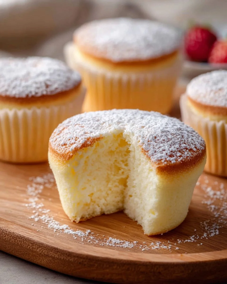 Fluffy Japanese Cotton Cheesecake Cupcakes Recipe
