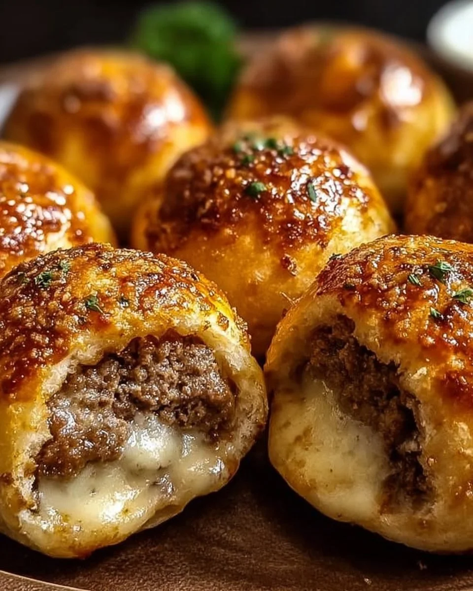 Garlic Parmesan Cheeseburger Bombs