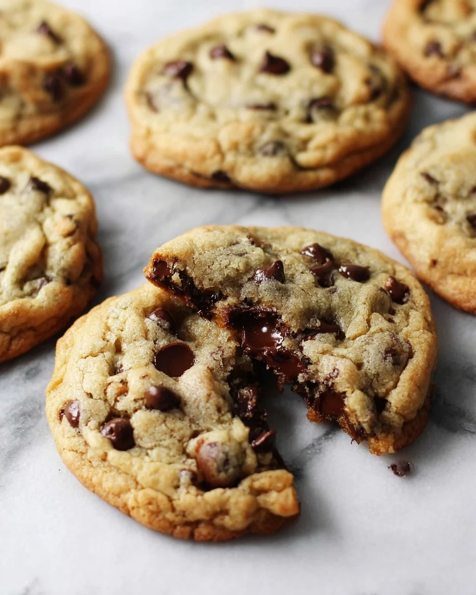 Delicious homemade chocolate chip cookies on a baking sheet.