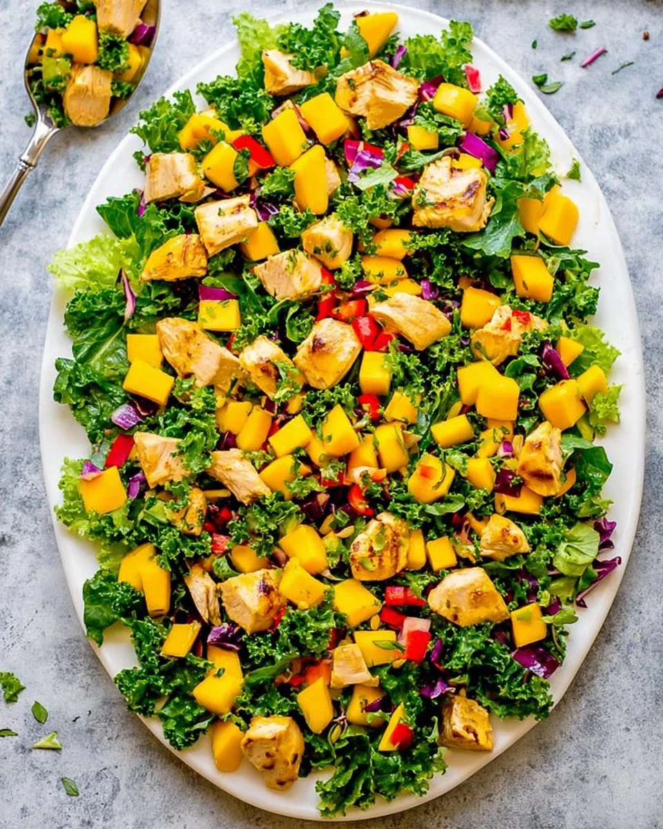 15-minute teriyaki chicken served with mango salad on a plate