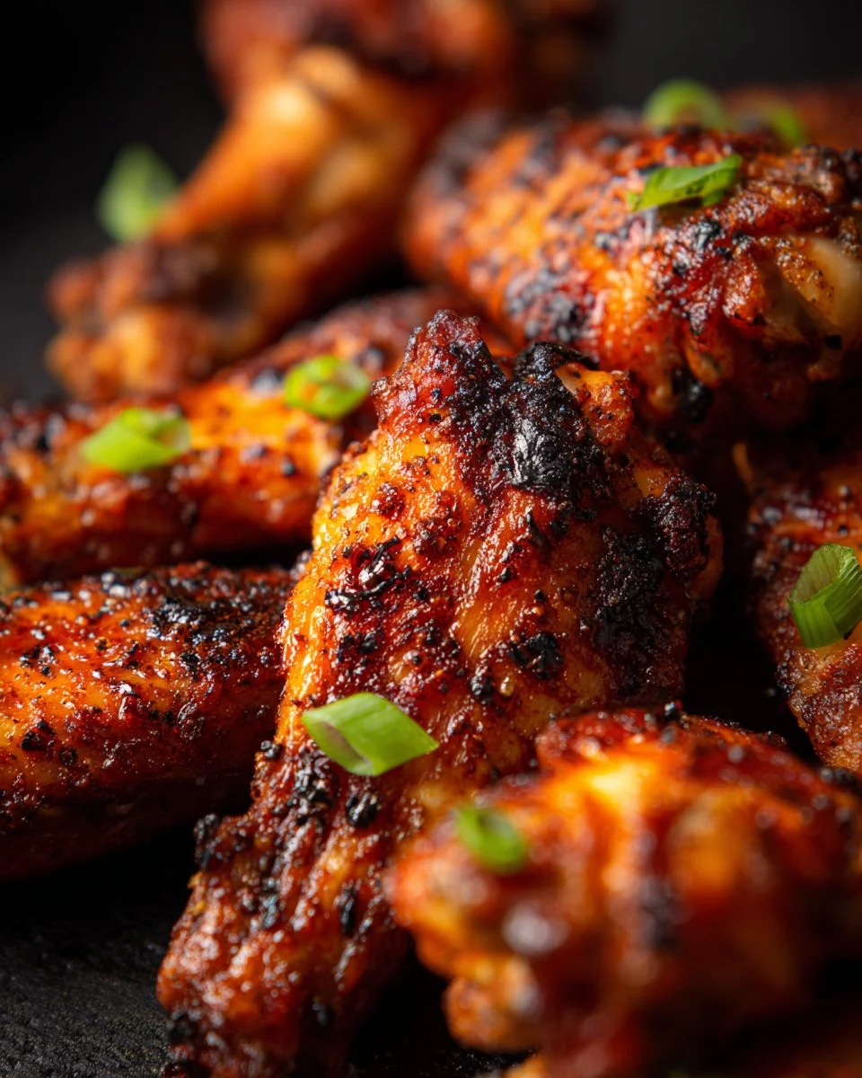 Delicious Cajun Wings garnished and ready to eat