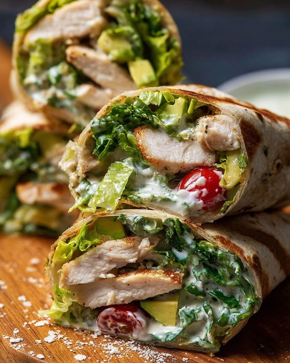 Chicken Avocado Caesar Salad Wrap