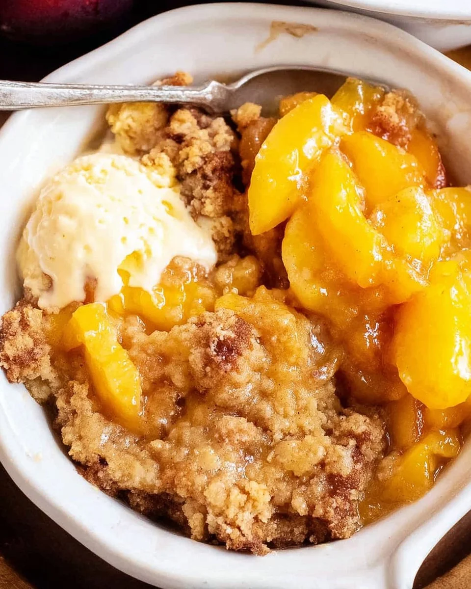 Crockpot Peach Cobbler