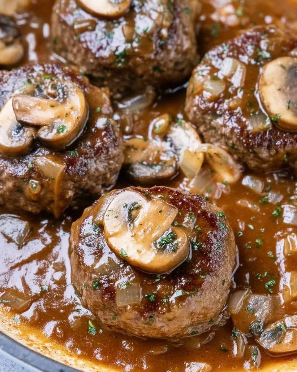 Delicious Hamburger Steak served with sides