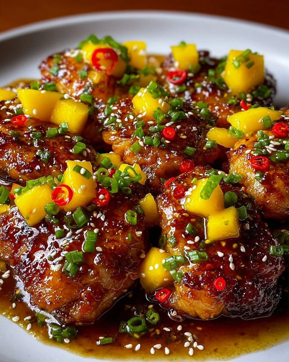Mango Ginger Soy Glazed Chicken