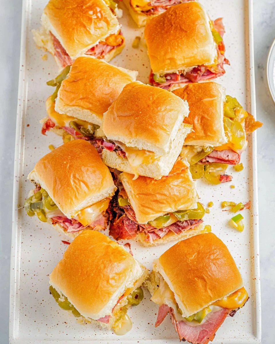 Delicious roast beef sliders served on a platter with condiments