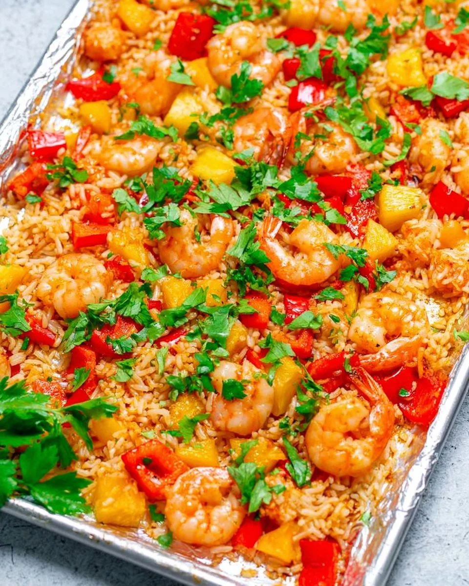 Sheet Pan Pineapple Hawaiian Shrimp