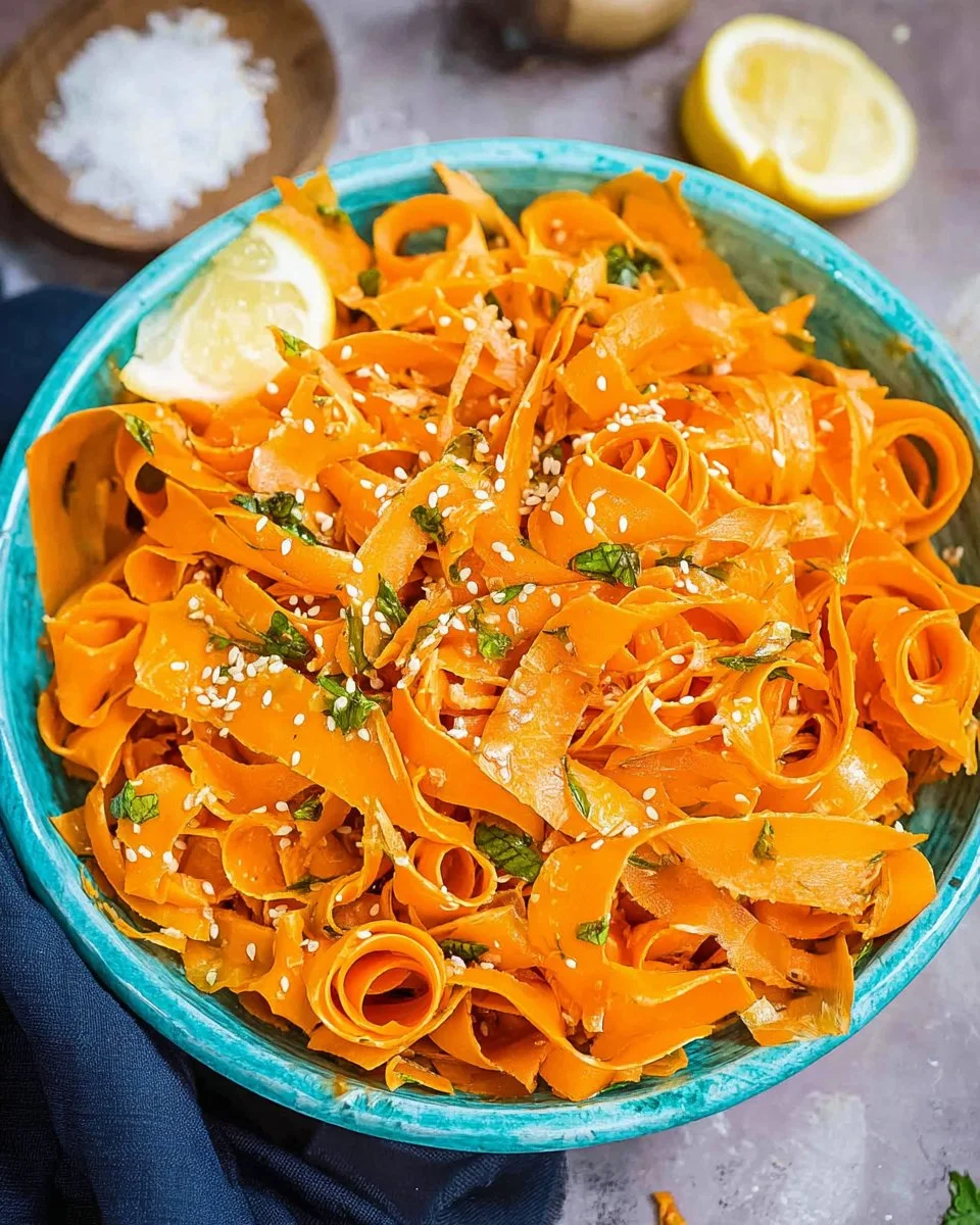 Viral carrot salad with fresh ingredients and a vibrant presentation