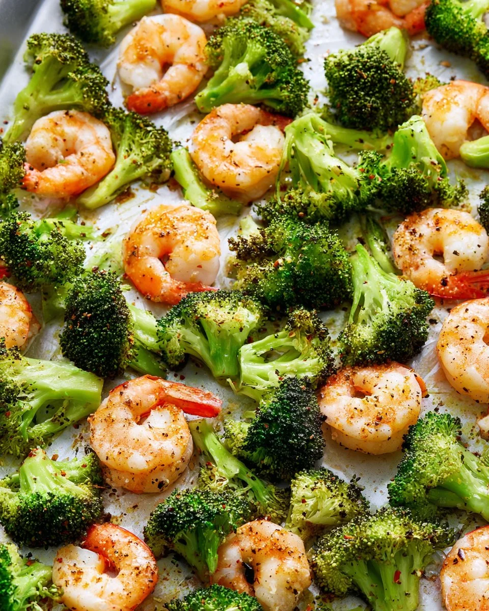 Delicious lemon butter shrimp and broccoli on a white plate