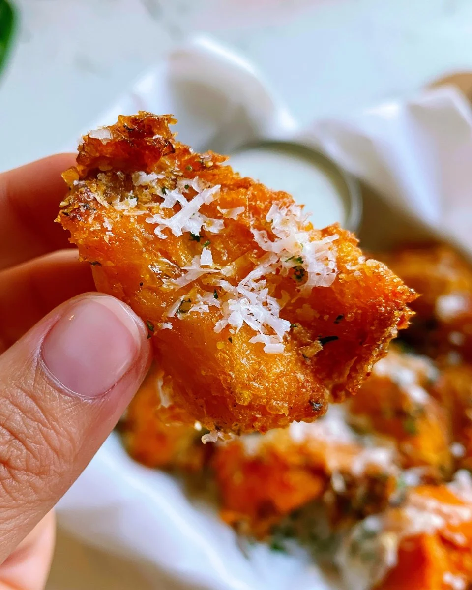 Crispy Baked Garlic Parmesan Chicken Wings on a serving platter