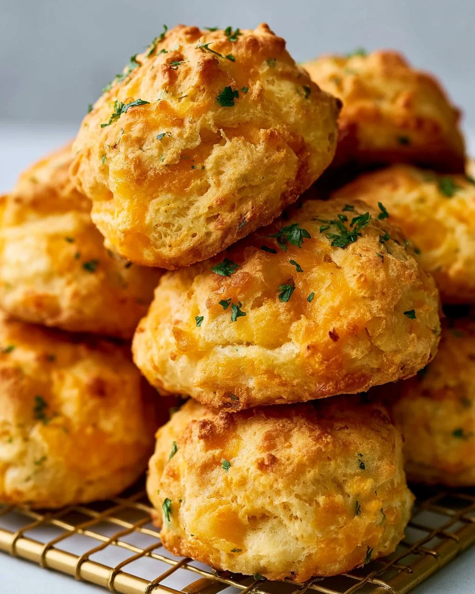 Homemade Cheddar Bay Biscuits fresh out of the oven with cheese and herbs