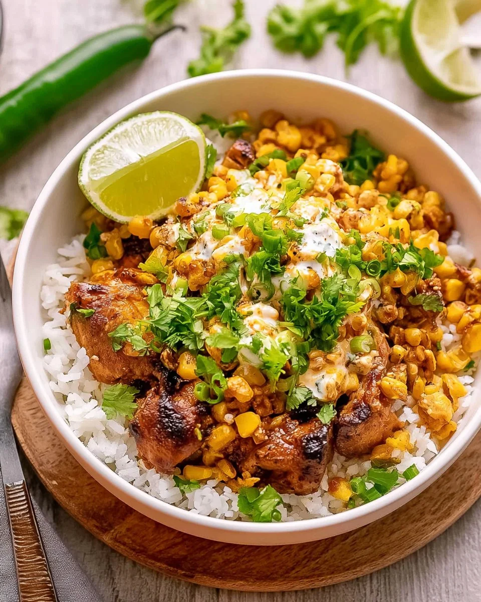 Creamy Street Corn Chicken dish topped with fresh herbs and spices