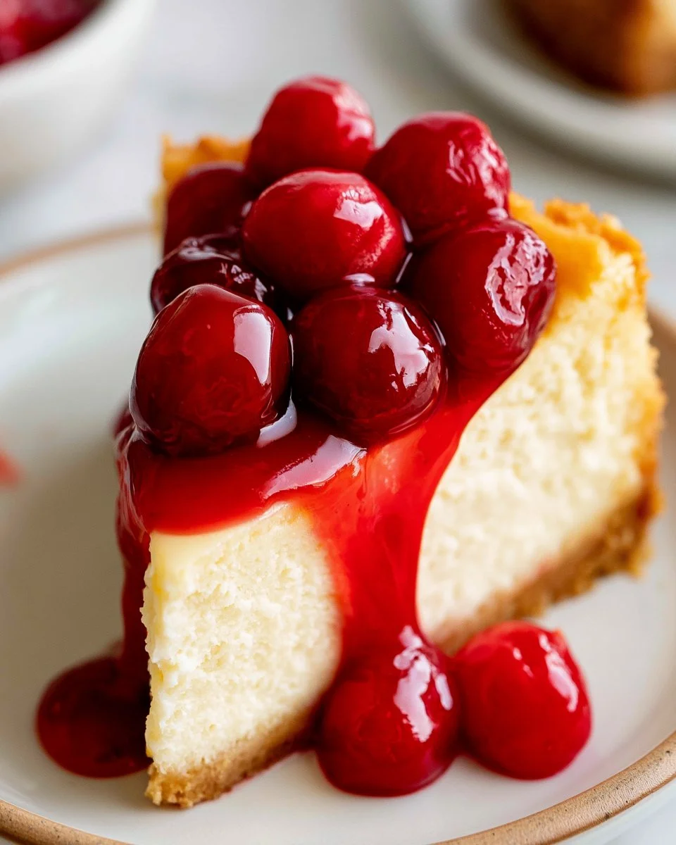 Delicious slice of New York cheesecake on a plate with fresh berries