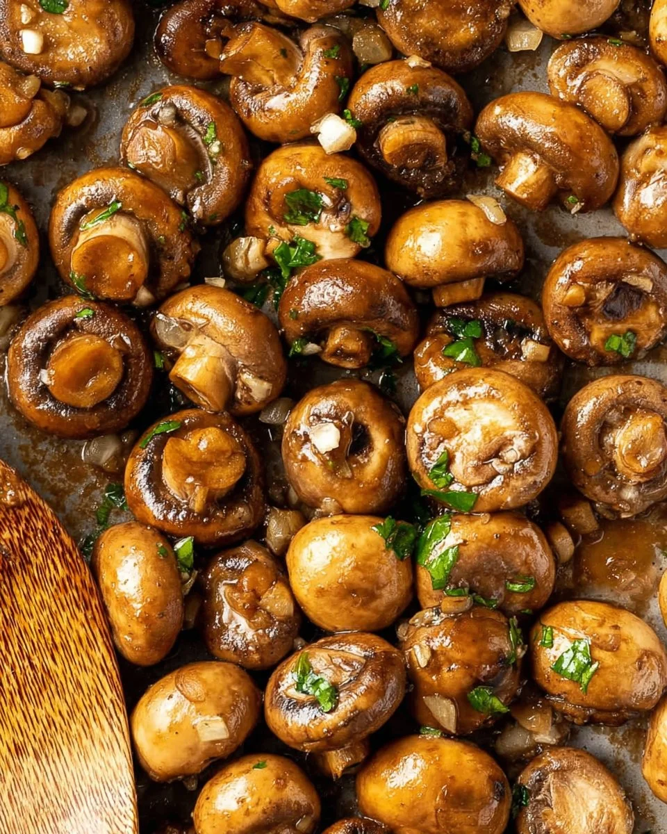 Delicious garlic mushrooms sautéed to perfection with herbs.