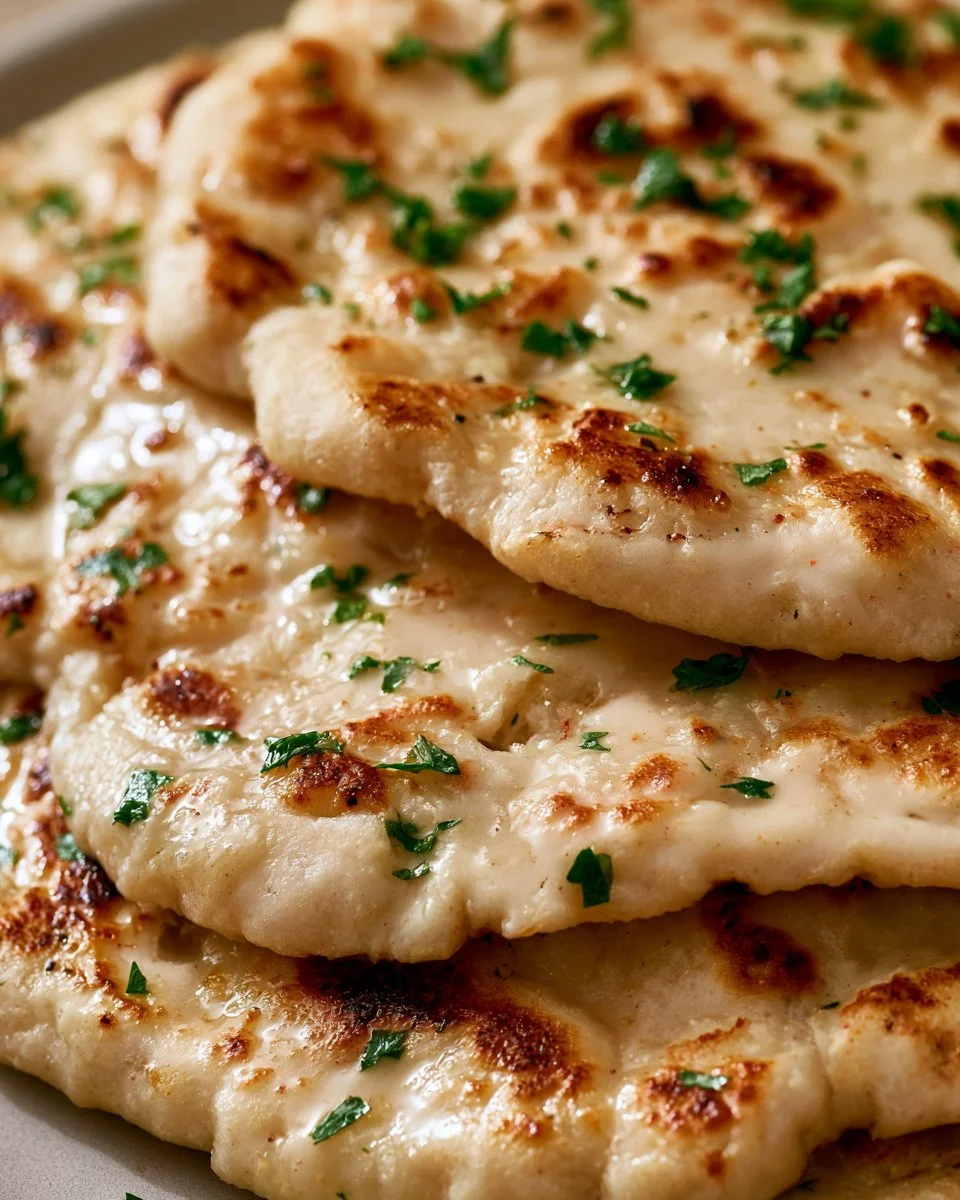 Homemade gluten-free naan served with dishes