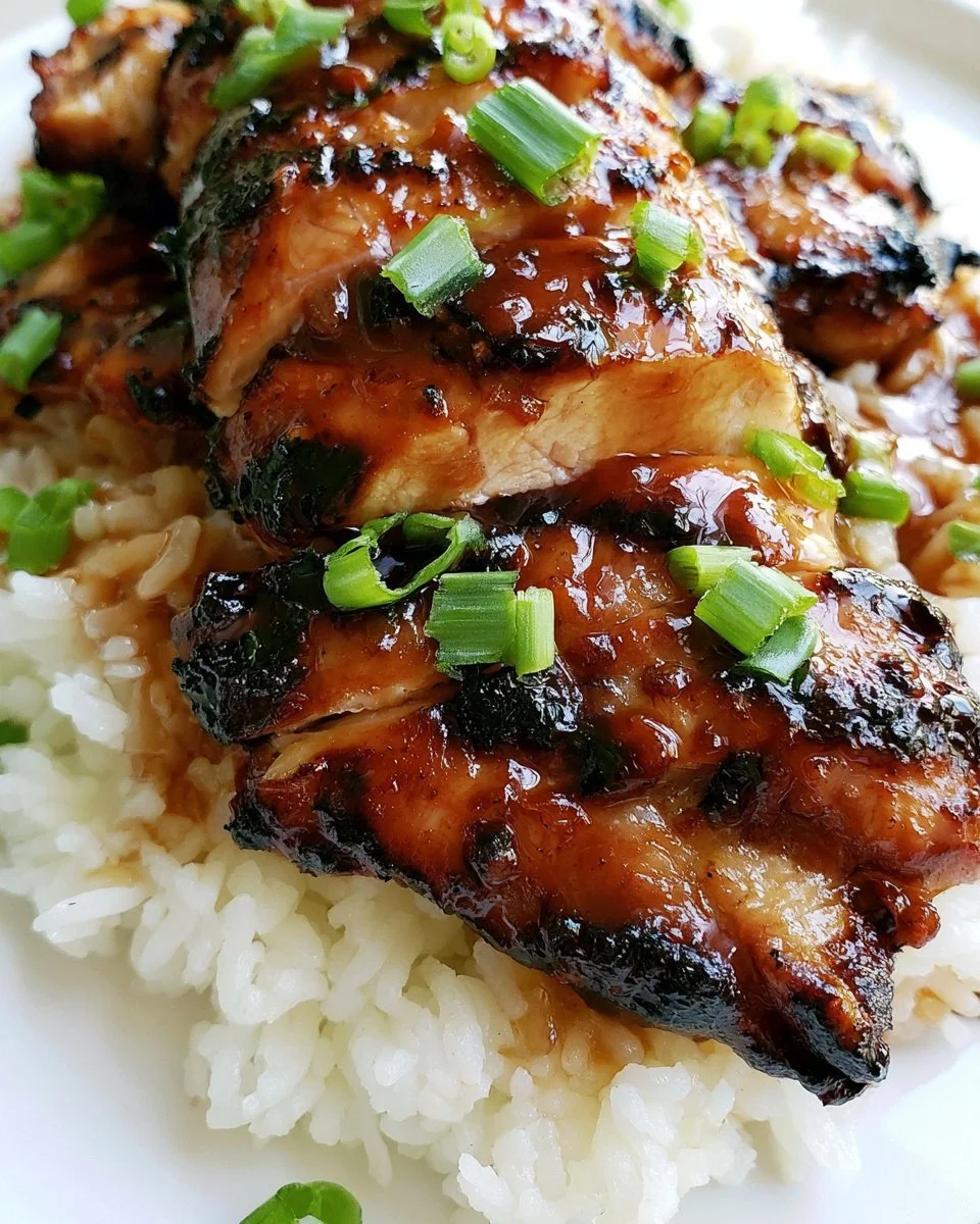 Grilled Bourbon Chicken with a rich glaze on a barbecue plate