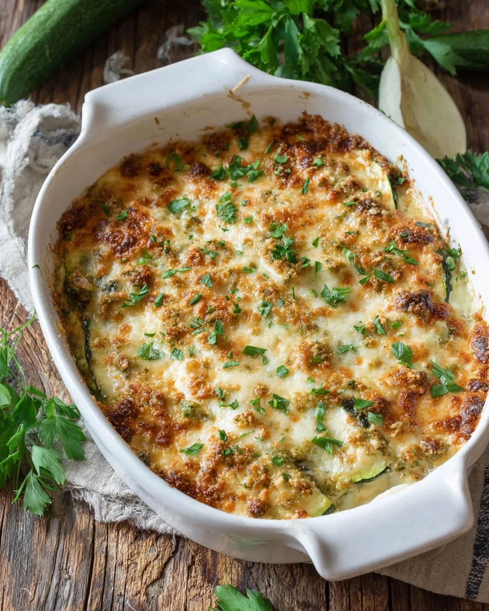 Grilled zucchini lasagna layered with cheese and sauce, a healthy pasta alternative.