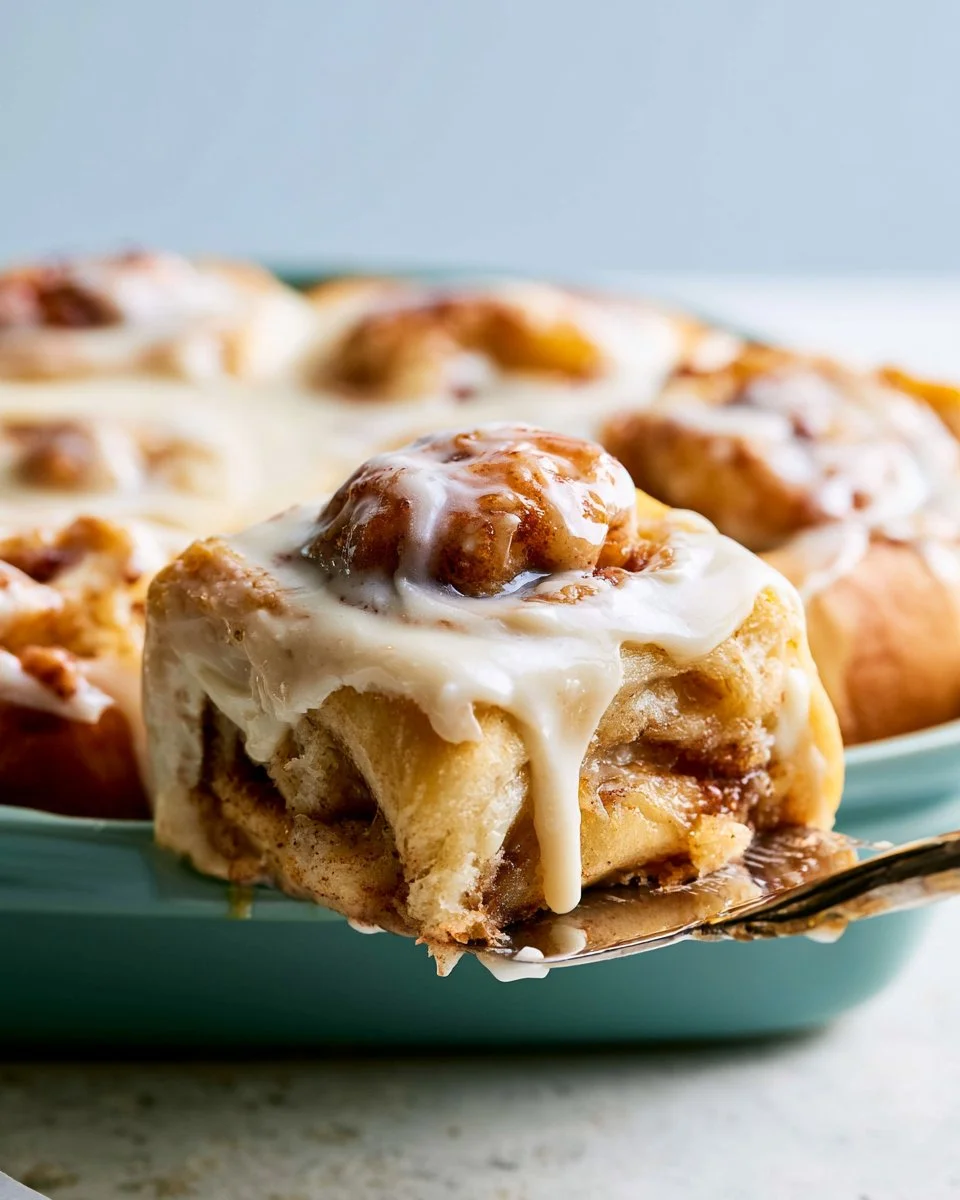 Hawaiian Roll Cinnamon Rolls baked to golden perfection with cinnamon and icing