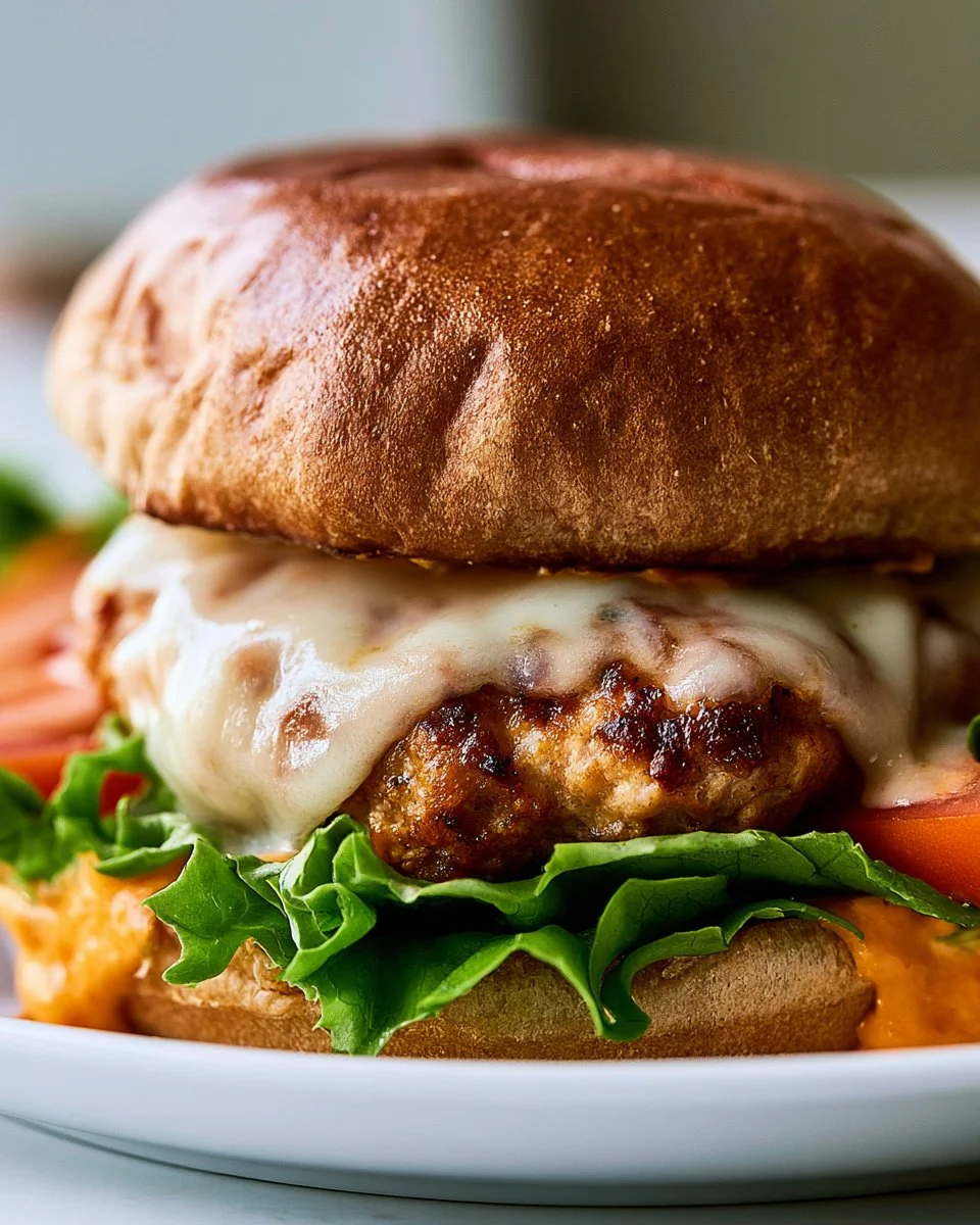Jalapeño Pepper Jack Turkey Burgers on a grill plate