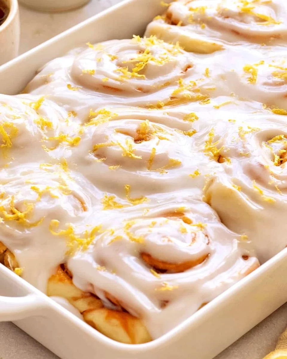 Delicious lemon sweet rolls with a golden glaze and zesty lemon icing
