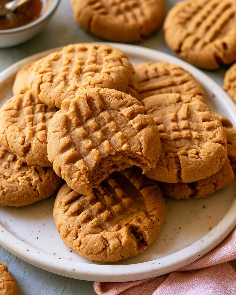 Delicious homemade peanut butter cookies on a cooling rack