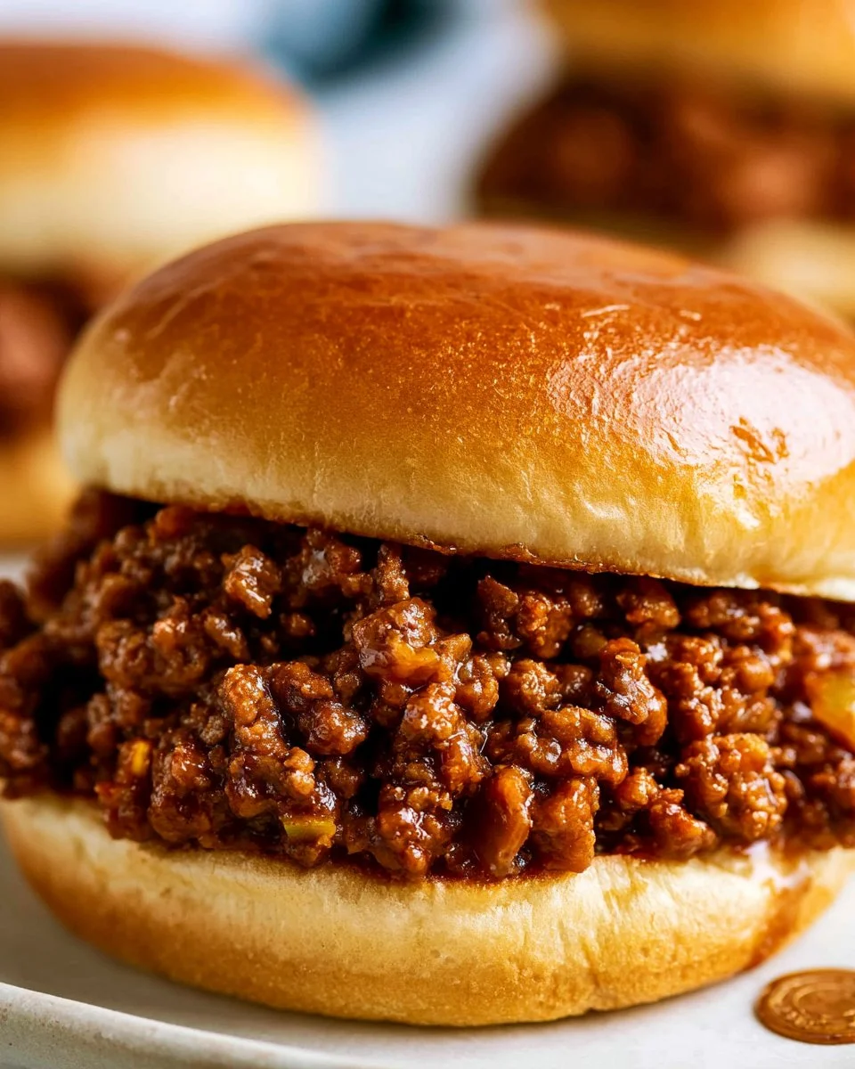 Delicious Sloppy Joes served on a bun with a side of fries