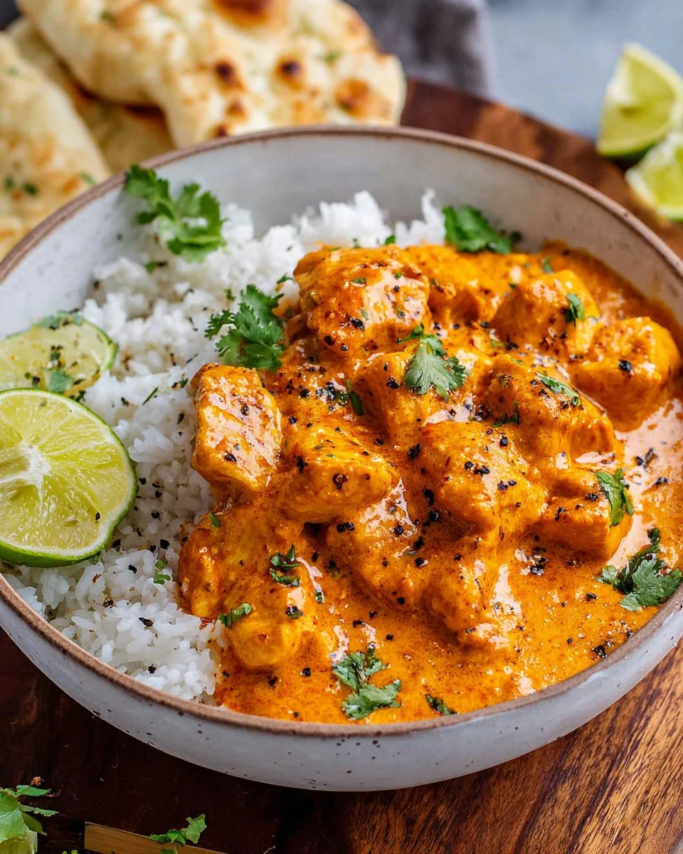 A bowl of slow cooker chicken curry with spices and vegetables