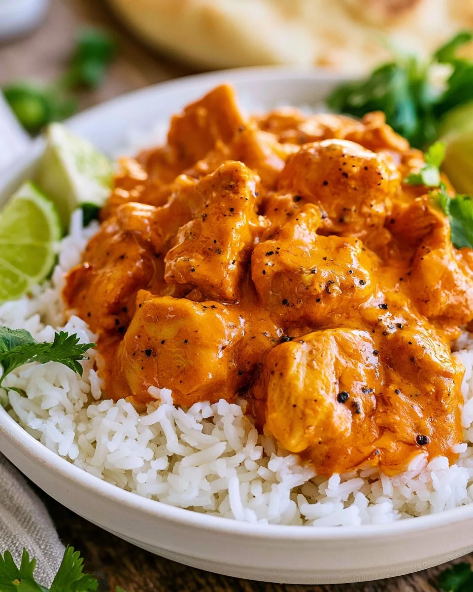 Slow cooker chicken curry dish with vibrant spices and ingredients