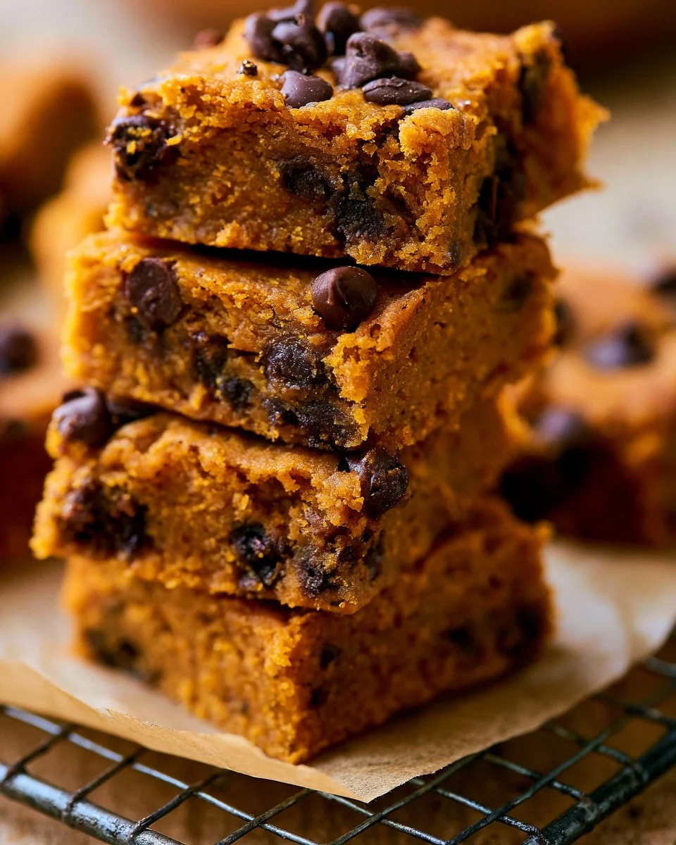 Delicious homemade sweet potato blondies topped with nuts and chocolate