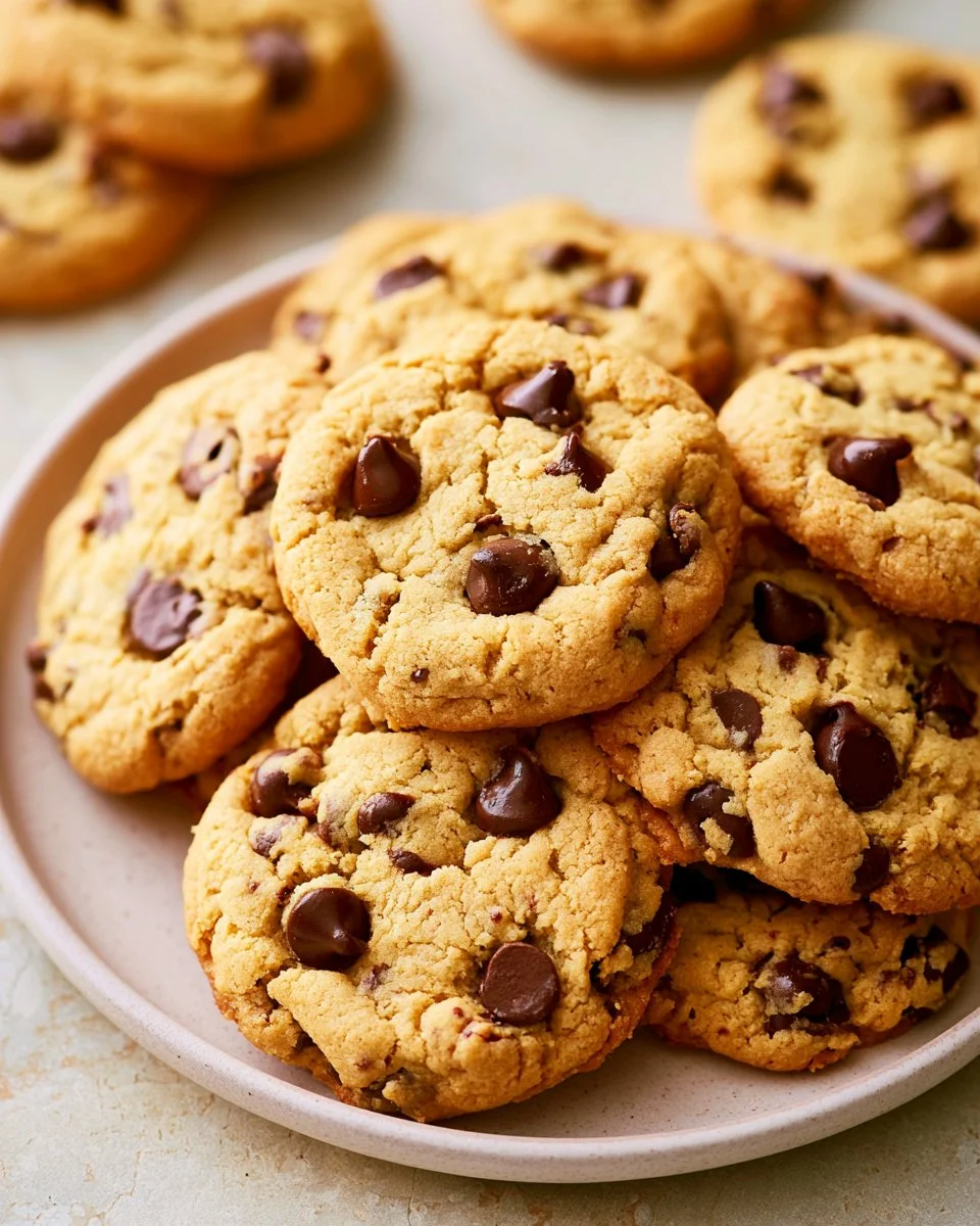 Delicious tahini chocolate chip cookies on a cooling rack