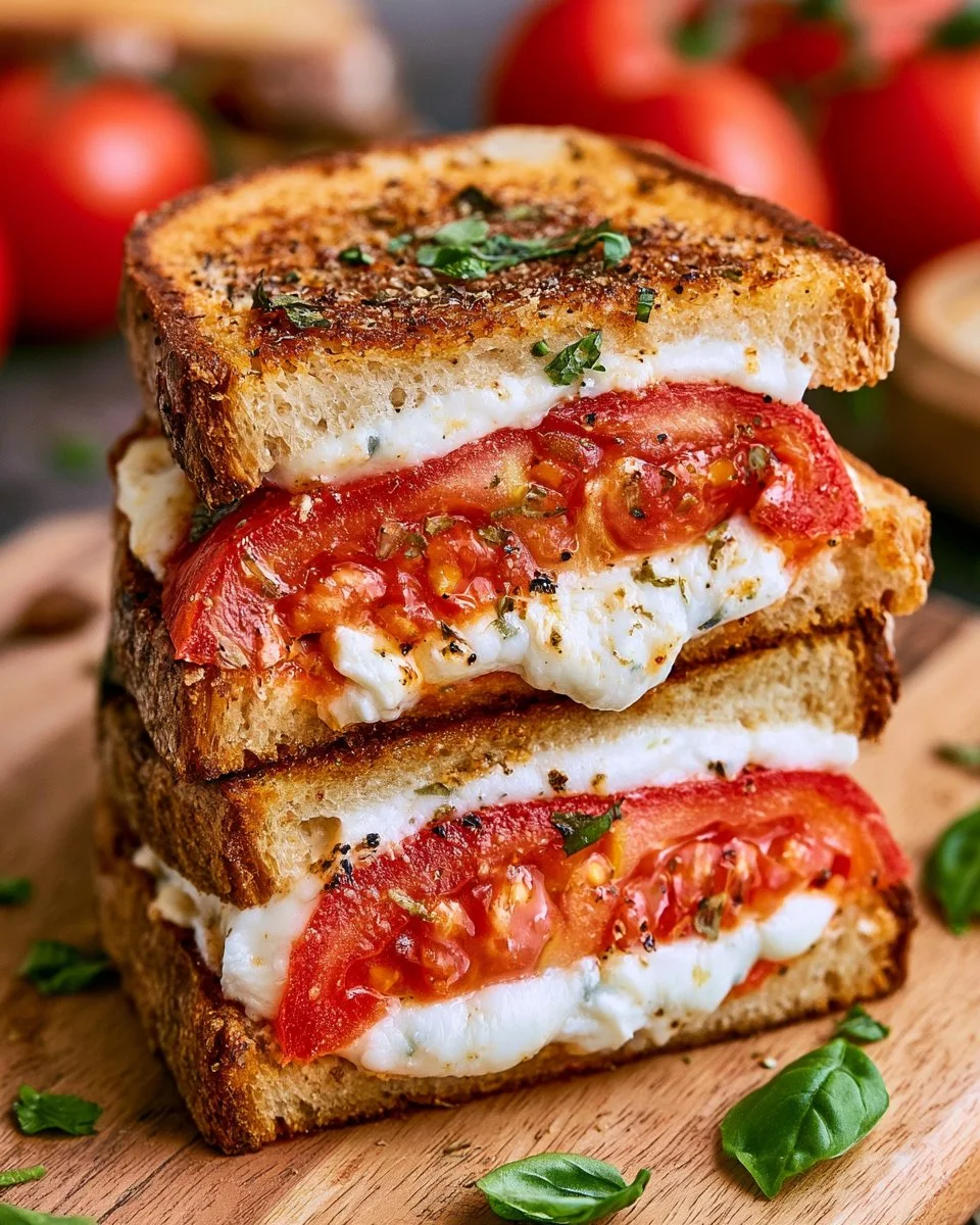 Delicious homemade tomato sandwich with fresh ingredients