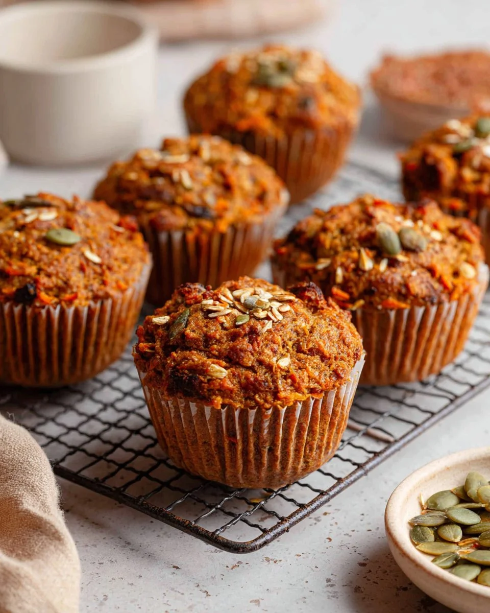 Vegan Whole Wheat Morning Glory Muffins served on a plate