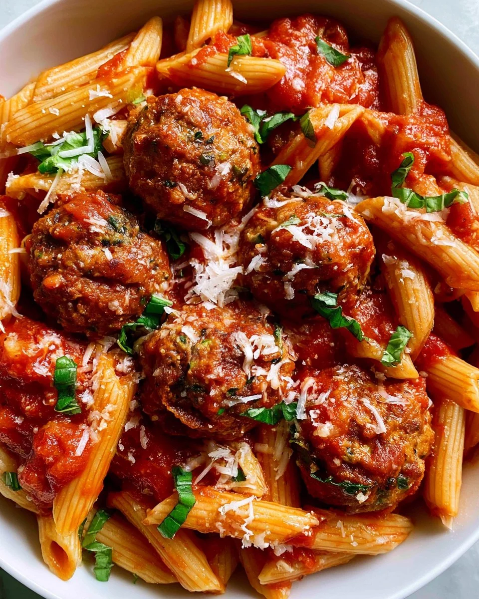 Healthy zucchini turkey meatballs served on a plate with fresh herbs
