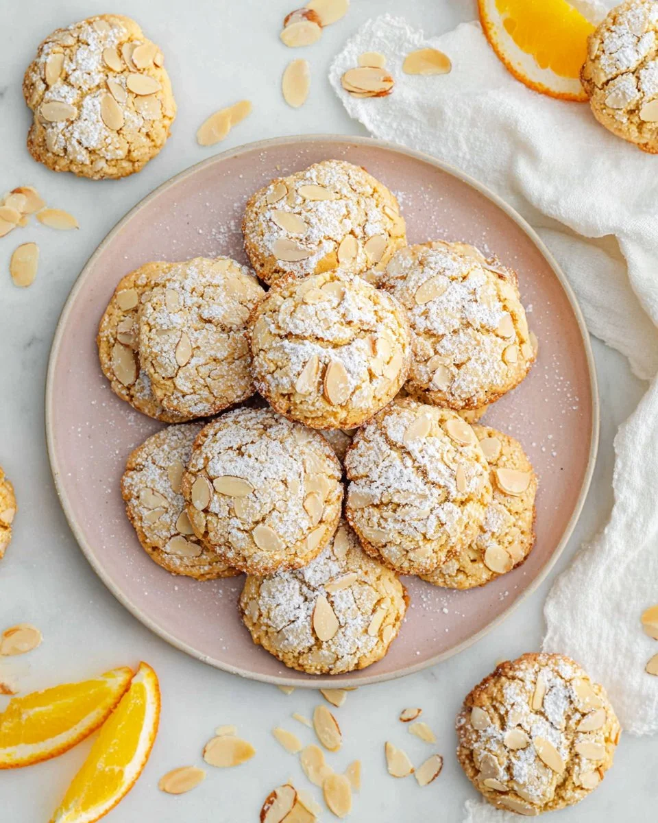 Plate of gluten-free, oil-free, and vegan Almond Tahini Cookies