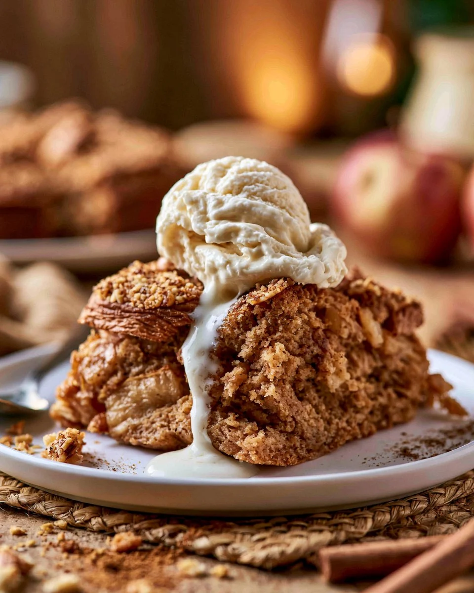 Freshly baked Apple Almond Cake topped with sliced apples and almonds.