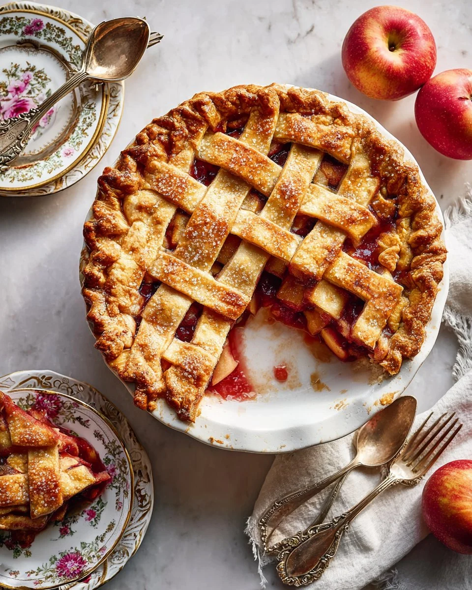 Homemade Apple Cranberry Pie with fresh apples and cranberries, perfect for dessert