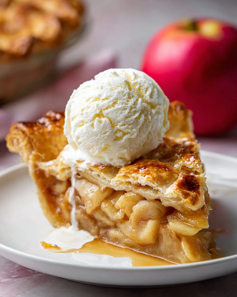Homemade apple pie with golden crust and delicious apple filling