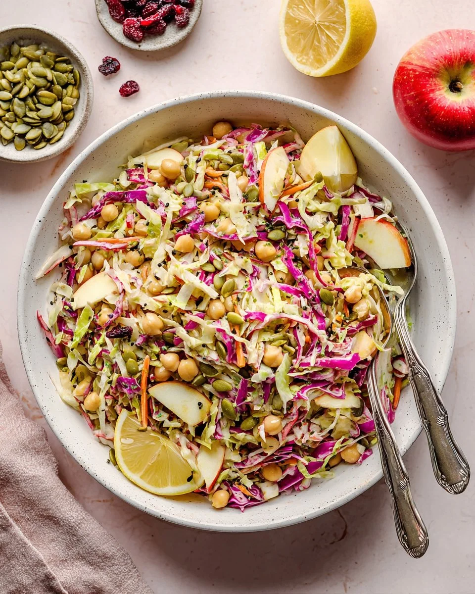 Fresh Apple Slaw with crunchy apples and dressing