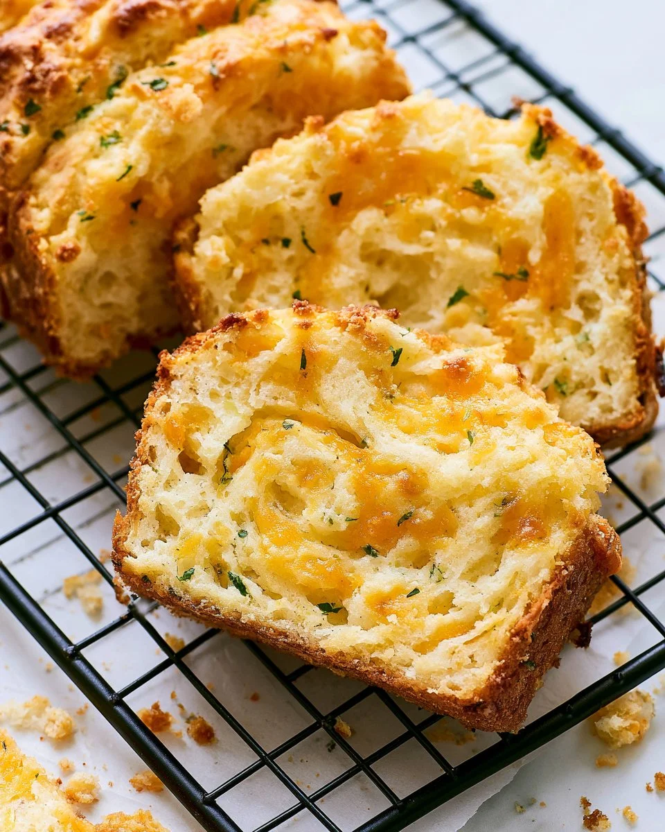 Cheddar Bay Biscuit Bread fresh out of the oven, golden and fluffy.